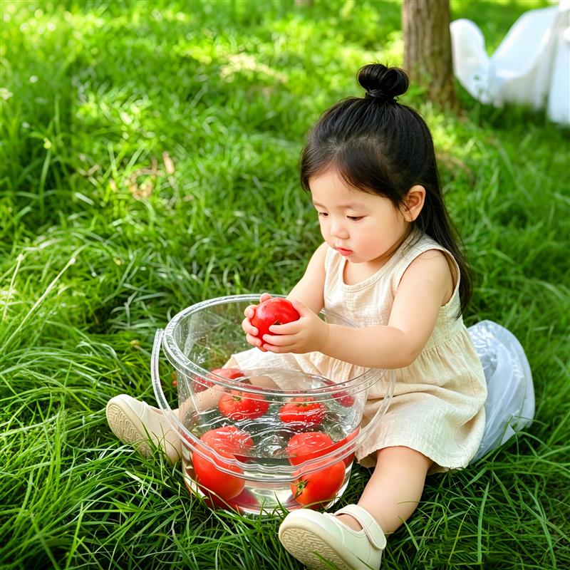 拍照道具透明水桶小鸭子男