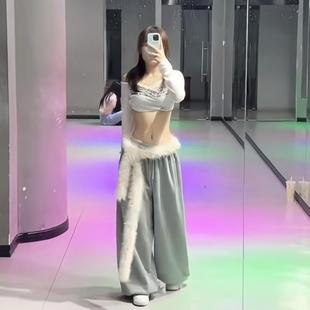 毛毛腰带毛绒腰链爵士舞屁帘女秋冬辣妹毛茸茸腰搭造型百搭亚配饰