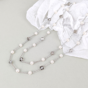 多戴 菱形闪耀毛衣链气质优雅双层项链设计款 女王空间 施家珠长款