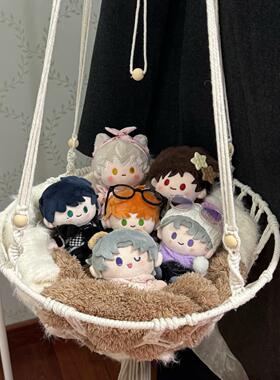 40厘米20cm棉花娃娃用吊床手工编织宿舍大学生秋千悬挂式吊篮收纳