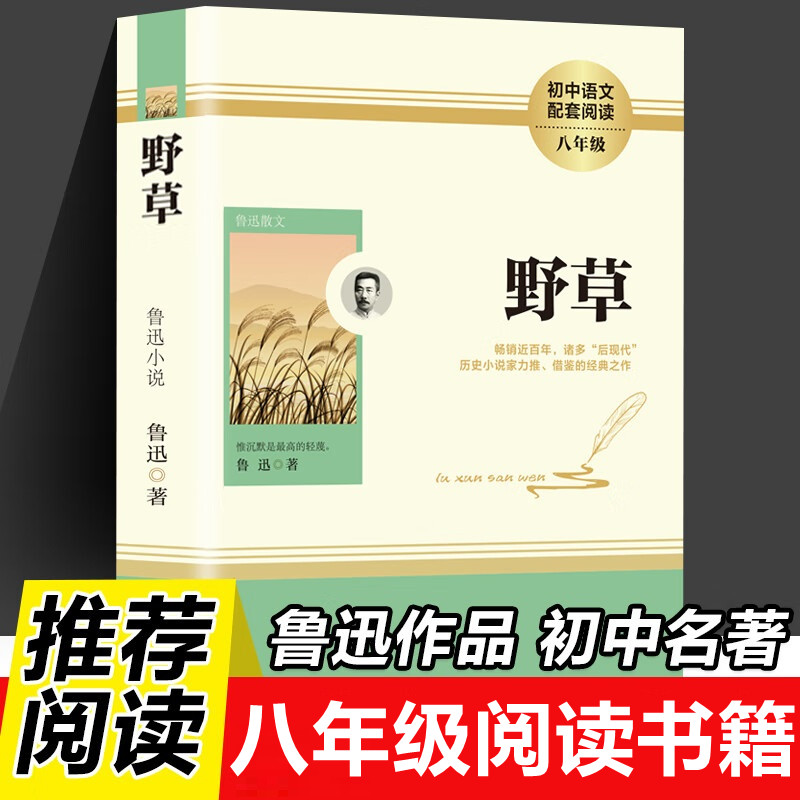 野草鲁迅原著正版 完整版无删减初中生课外阅读书籍鲁迅作品集全集精选六七八九年级课外阅读初一二三散文读本上下册