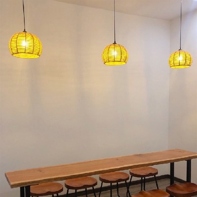 复古麻绳吊灯工业风怀旧火锅店餐厅橱窗吧台loft灯具创意麻球吊灯