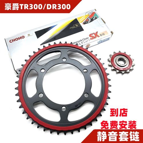 适用TR300 DR300 DR250 XCR300静音链轮大小牙盘链盘征和油封链条