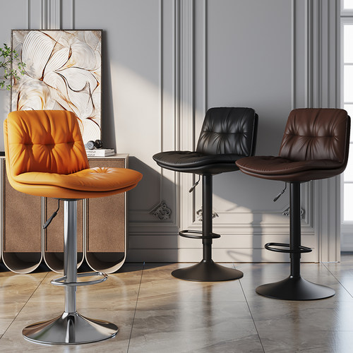 吧台椅前台吧凳升降椅子现代简约吧椅酒吧高脚凳高靠背收银台凳子
