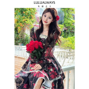 长短两穿连衣裙 夜莺与玫瑰 LULUALWAYS我爱露露25秋季 新款