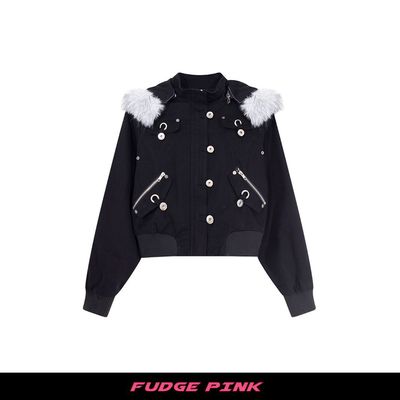 美式复古毛刺绣棒球服