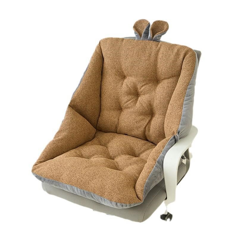 坐垫椅垫一体办公室久坐靠垫护腰靠背加厚餐椅子垫电脑棉麻软垫冬