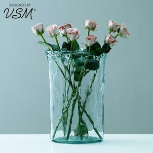 西班牙進口VSM玻璃花瓶擺件客廳插花瓶大號透明水培植物鮮花花器
