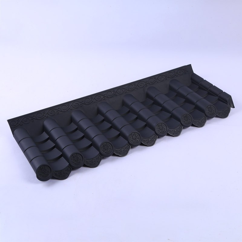 厂家直供临沂爱硕灰色仿古装饰瓦仿古塑料一体屋檐瓦