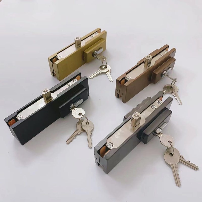 无框门玻璃门地锁商铺大门办公室地弹簧门锁夹门夹钢化门地插