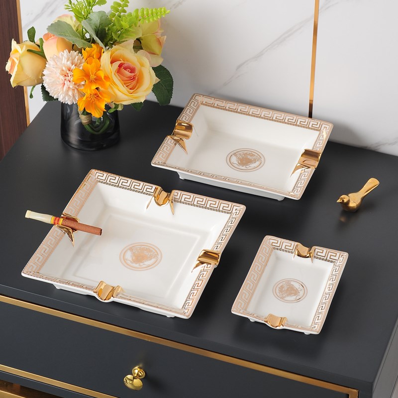 欧式烟灰缸陶瓷家用客厅高档奢华大号个性KTV雪茄烟缸家用潮流聚