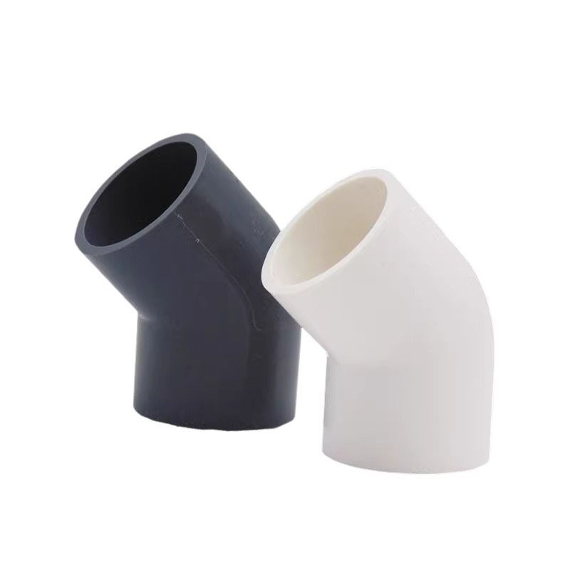 PVC给水管45度弯头管件上水管110 接头 20 25 32 40 50 75 90 160