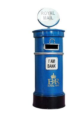 厂家zakka杂货 伦敦街头邮筒 手绘铁皮邮筒 做旧工艺 7239三色