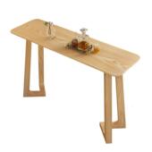 实木吧台餐桌一体家用阳台靠墙高脚桌长条桌简约靠窗原木桌椅组合