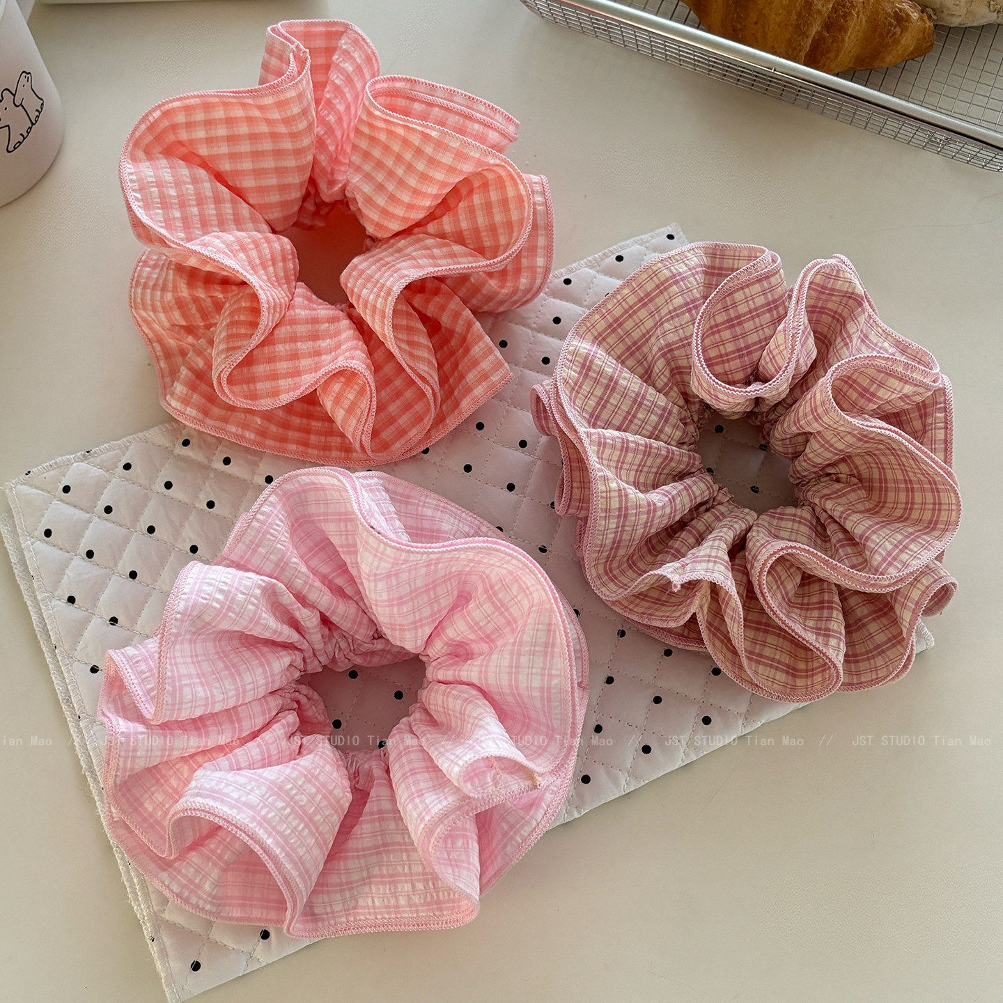 韩系格纹清新温柔超大朵泡泡褶皱格子大肠发圈新款马尾发绳头绳女,饰品/流行首饰/时尚饰品新,发饰,淘宝优惠券,粉丝福利购,淘宝优惠卷