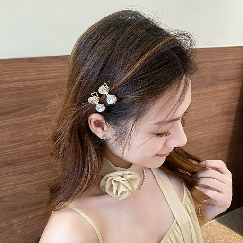 小巧精致轻奢透亮水晶鸭嘴夹