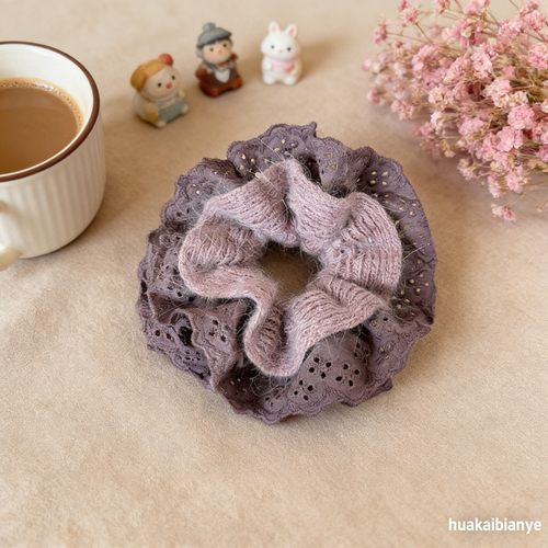 慵懒风针织双层大肠发圈