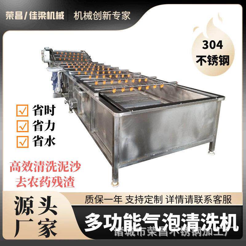 商用全自动果蔬气泡清洗机连续式洗菜机菠菜白菜气泡喷淋清洗机