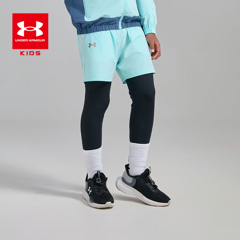 安德玛男童假两件打底裤运动长裤