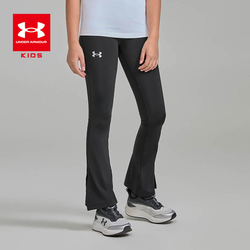 安德玛女童运动裤高弹舒适喇叭裤