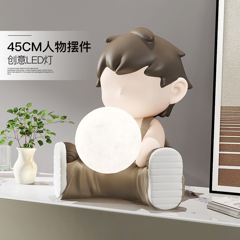 潮玩公仔桌面摆件客厅家居饰品卧室灯电视柜办公室摆设品乔迁新居