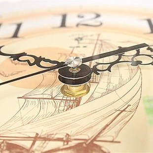 北极星船舵挂钟客厅静音创意时钟欧式壁挂钟表卧室装饰石英钟