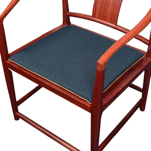 新坐垫红木沙发垫太师圈椅子官帽椅茶座椅垫四季棉麻家用垫子