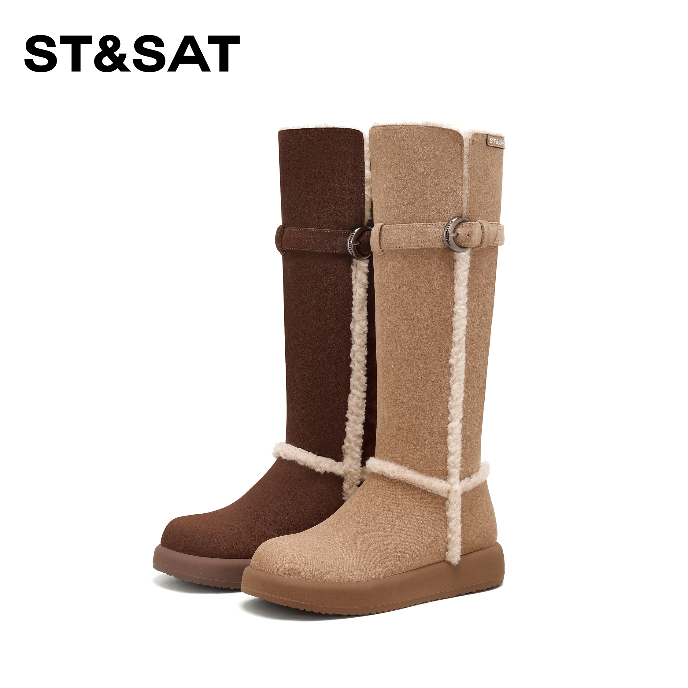 星期六长筒靴2025新款厚底时装靴女SSC4119CXB-LYL-MT