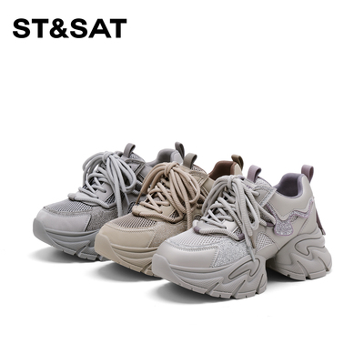 【呼呼专享】星期六老爹鞋2025新款时尚休闲鞋女鞋SSD3112CBF-H