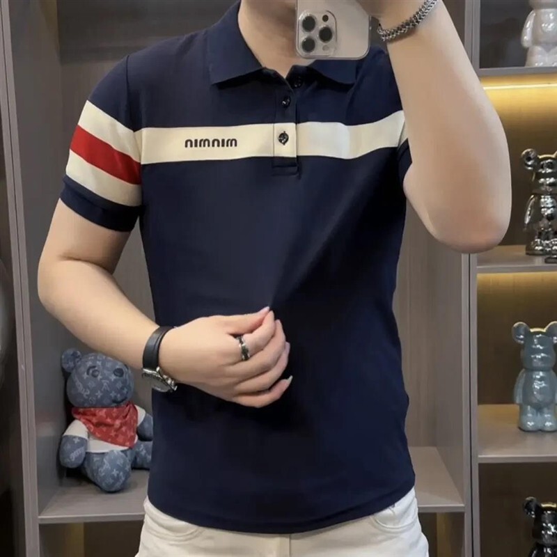 娴萍轻奢男装品质严选翻领polo衫打底衫修身短袖针织衫短袖t恤