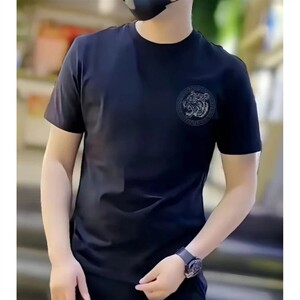 晟华优选2纯棉夏季短袖纯棉ins宽松痞帅圆领休闲印花男士新款T恤