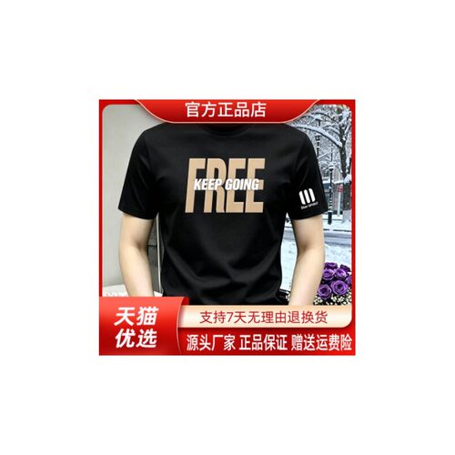 枫善服饰男士夏季新款潮流印花圆领短袖男时尚T恤高级感上衣男装