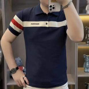 针织衫 龙腾欧货X专柜轻s奢夏男士 欧a货潮流短袖 翻s领polo衫 打底衫