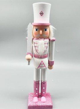 胡桃夹子CM粉白士兵儿童房卧室书桌摆件木偶电视柜酒柜装饰品复