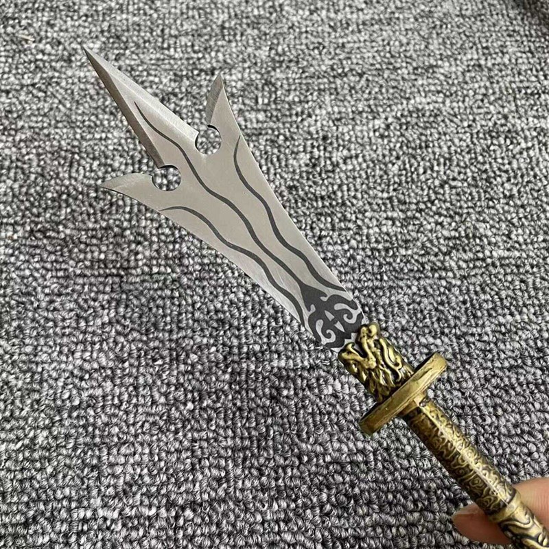 古代兵器模型三尖两刃刀白鸟朝凤枪豪龙胆长枪长戈迷你金属小