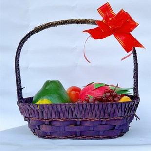 水果篮送礼藤编礼品篮篮节日果篮篮水果店超市鸡蛋篮购物蓝