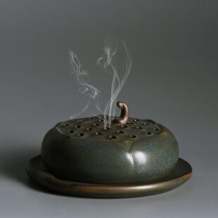 参悟陶瓷盘香炉创意手工仿古香薰炉檀香炉茶禅意道空间点香器摆件