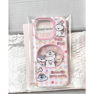 粉格派对小狗适用苹果iPhone16e手机壳新款15promax卡通14透明13/12mini软硅胶男女xr全包x防摔7/8plus可爱