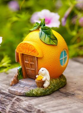 橙子小屋创意微景观房子花园盆景装饰桌面摆件送朋友生日祝福礼物