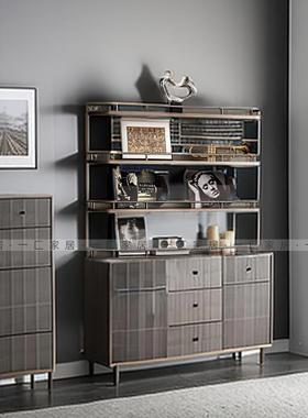 轻奢软装书架隔断架轻奢摆件 样板间酒店墙面陈设工艺品