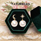 耳钉 Tatirocks星月珍珠耳环女轻奢高级感小众爆款 丹麦 设计师