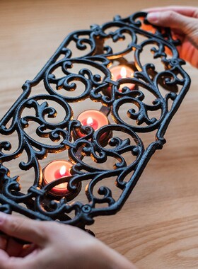 复古铸铁隔热垫杯垫保温架加热底座装饰欧式摄影拍摄道具造景