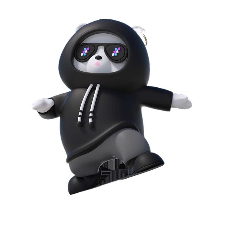 汽车可爱车内滑动滑板熊摆件车载卡通中控台屏幕仪表台装饰品悬浮