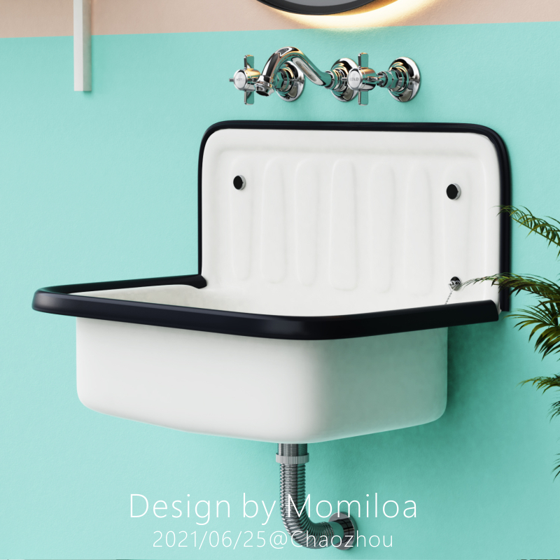 美景卫浴复古工业风格商用小号挂墙式洗手盆小户型卫生间阳台水池