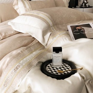 80支双面天丝四件套高端冰丝被套丝滑裸睡凉感床上用品 轻奢风夏季