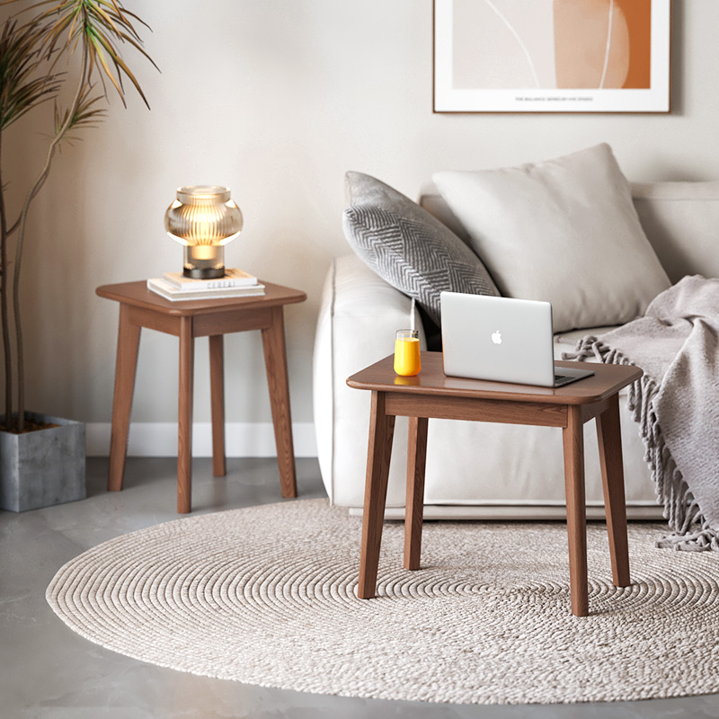 沙发边几现代茶几小桌子全实木家用小方桌卧室床头桌侧边角几