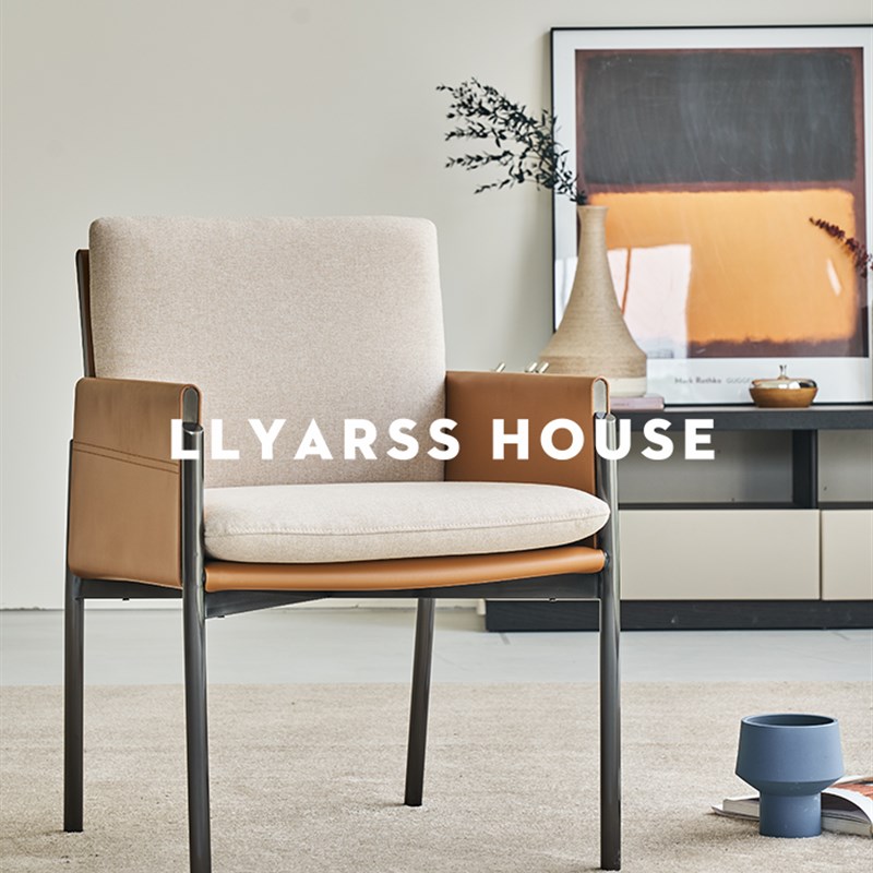 LLYARSS利亚斯/餐椅/有扶手/意式极简/布艺餐厅座椅/HYS