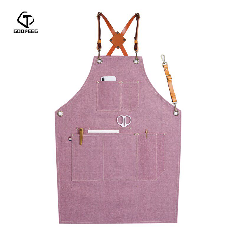 古匹理发师围裙花艺园艺师美甲美发师西网咖咖啡店工作服