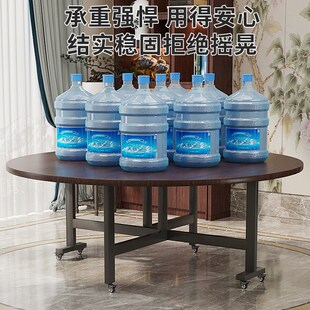 桌子新大圆桌胡桃色小户型多聚餐