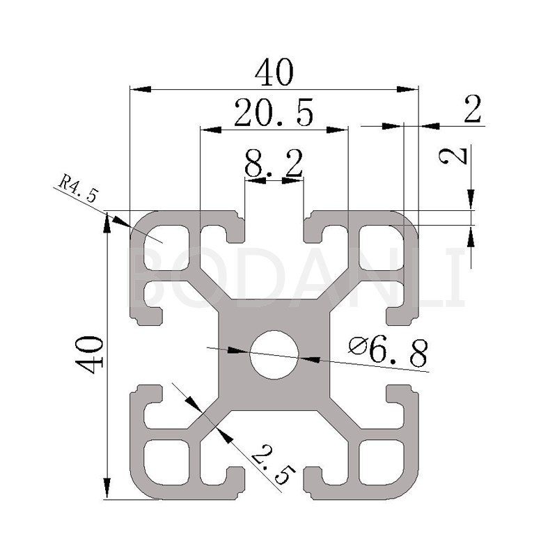 博丹利 铝型材 *中型工业铝合金N95口罩机框架流水线铝材